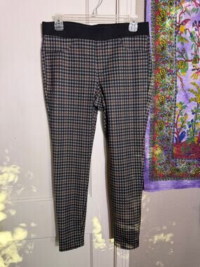 No Boundaries Brown Gray Plaid Pull On Pants - Large 11-13